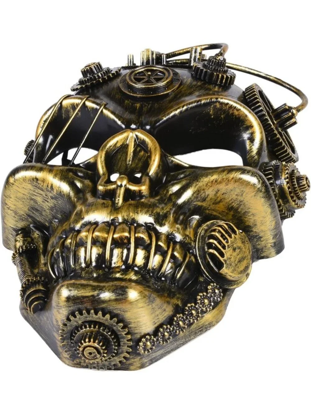 Vintage Steampunk Skull Mask | Metallic Cyborg Masquerade Costume Prop for